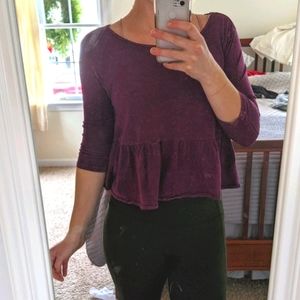 We the Free Cropped Peplum Top